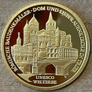 Реверс монеты Трир, 100 евро, 2009, Мировое наследие ЮНЕСКО - Трир