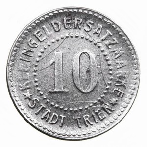 Реверс монеты Трир, 10 пфеннигов, 1917, Железо, магнетик