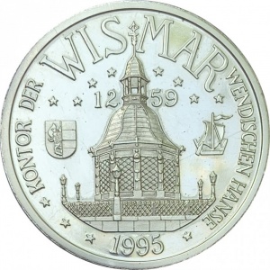 Аверс монеты Висмар, 1 ЭКЮ, 1995, 700 лет Ганзейским городам /Висмар/