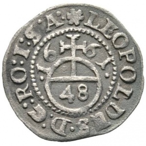 Реверс монеты Висмар, 1/48 талера, 1661-1663