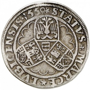Реверс монеты Висмар, 1 марка, 1550