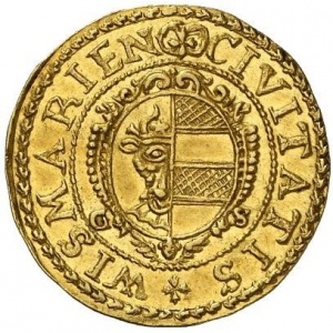 Реверс монеты Висмар, 1 дукат, 1672-1676