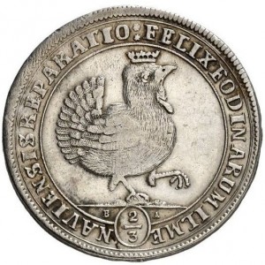Реверс монеты Хеннеберг-Ильменау, ⅔ талера, 1692-1694