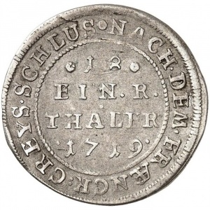 Реверс монеты Хеннеберг-Ильменау, 1/18 талера, 1719