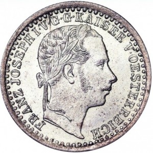 Аверс монеты Австрийская империя, 5 крейцеров, 1858-1864