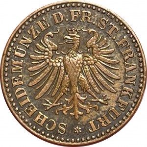 Аверс монеты Вольный город Франкфурт, 1 геллер, 1859-1865
