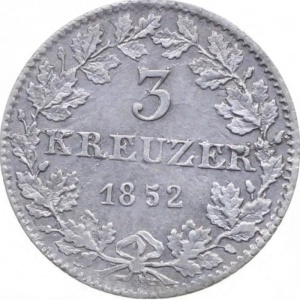 Реверс монеты Вольный город Франкфурт, 3 крейцера, 1846-1856