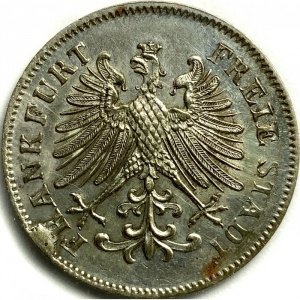 Аверс монеты Вольный город Франкфурт, 6 крейцеров, 1846-1856