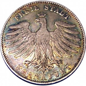 Аверс монеты Вольный город Франкфурт, ½ гульдена, 1838-1841