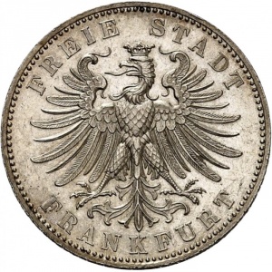 Аверс монеты Вольный город Франкфурт, ½ гульдена, 1862