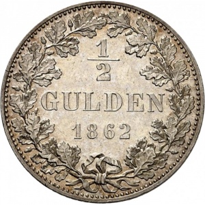 Реверс монеты Вольный город Франкфурт, ½ гульдена, 1862