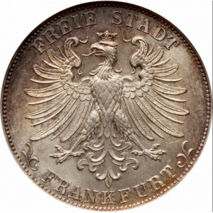 Аверс монеты Вольный город Франкфурт, 1 гульден, 1859-1861