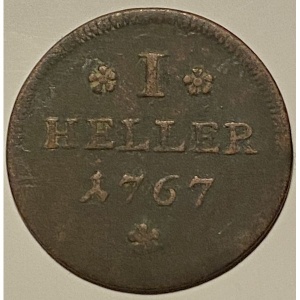 Реверс монеты Вольный город Франкфурт, 1 геллер, 1767-1773