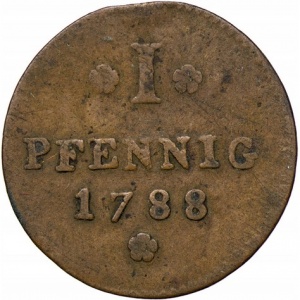 Реверс монеты Вольный город Франкфурт, 1 пфенниг, 1786-1806