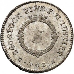Реверс монеты Вольный город Франкфурт, 5 крейцеров, 1778-1785