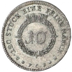 Реверс монеты Вольный город Франкфурт, 10 крейцеров, 1776-1779