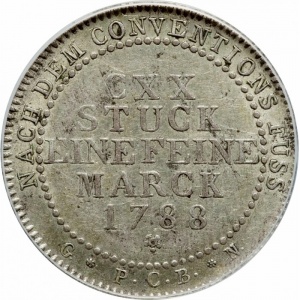 Реверс монеты Вольный город Франкфурт, 10 крейцеров, 1788