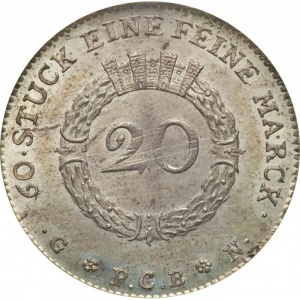 Реверс монеты Вольный город Франкфурт, 20 крейцеров, 1776