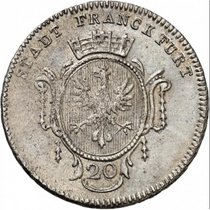 Аверс монеты Вольный город Франкфурт, 20 крейцеров, 1790