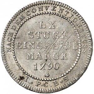 Реверс монеты Вольный город Франкфурт, 20 крейцеров, 1790