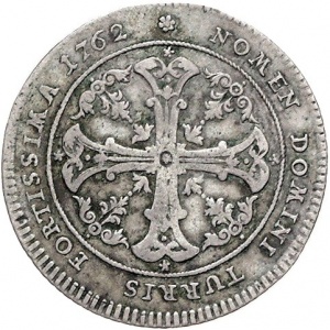 Реверс монеты Вольный город Франкфурт, 30 крейцеров, 1762