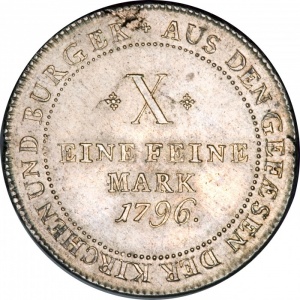 Реверс монеты Вольный город Франкфурт, 1 талер, 1796