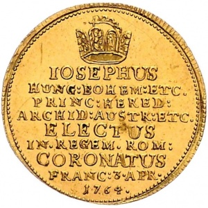 Реверс монеты Вольный город Франкфурт, ¾ дуката, 1764, Коронация Иосифа II