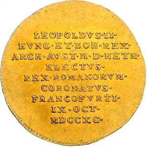 Реверс монеты Вольный город Франкфурт, ¾ дуката, 1790, Коронация Леопольда II