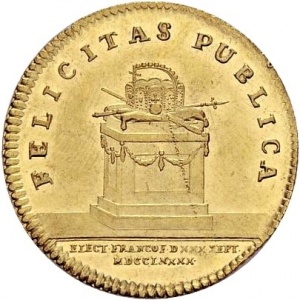Реверс монеты Вольный город Франкфурт, 2 дуката, 1790, Коронация Леопольда II