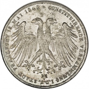 Аверс монеты Вольный город Франкфурт, 2 гульдена, 1848, Конституционный съезд