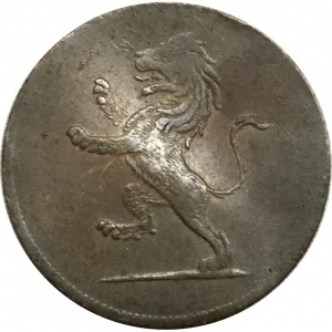 Аверс монеты Вольный город Франкфурт, 1 геллер, 1821, Лев
