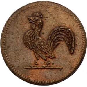 Аверс монеты Вольный город Франкфурт, 1 пфенниг, 1822, Петух