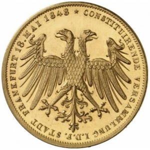 Аверс монеты Вольный город Франкфурт, 2 гульдена, 1848, Избрание австрийского Принца Йоханна викарием