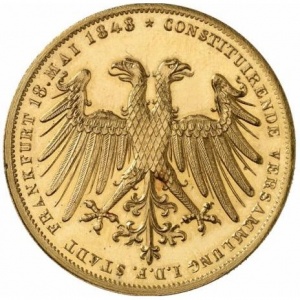 Аверс монеты Вольный город Франкфурт, 2 гульдена, 1848, Конституционный съезд