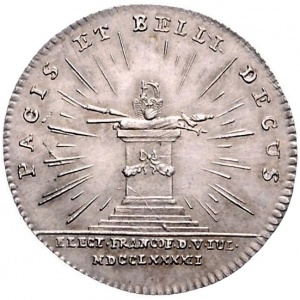 Реверс монеты Вольный город Франкфурт, 1 дукат, 1792, Коронация Франца II