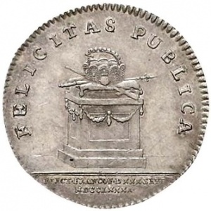 Реверс монеты Вольный город Франкфурт, 2 дуката, 1790, Коронация Леопольда II