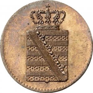 Аверс монеты Королевство Саксония, 1 пфенниг, 1836-1838