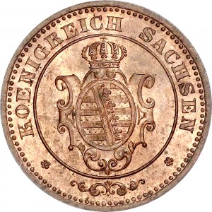 Аверс монеты Королевство Саксония, 2 пфеннига, 1862-1873