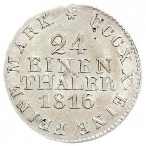 Реверс монеты Королевство Саксония, 1/24 талера, 1816-1818