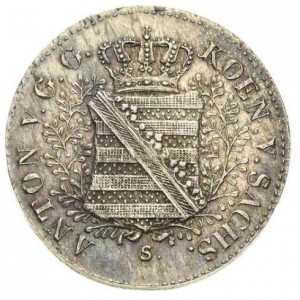 Аверс монеты Королевство Саксония, ¹⁄₁₂ талера, 1827-1828
