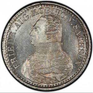 Аверс монеты Королевство Саксония, ⅙ талера, 1825