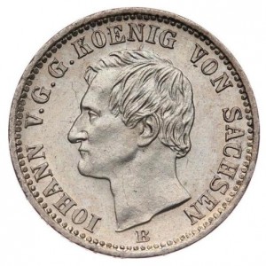 Аверс монеты Королевство Саксония, ⅙ талера, 1860-1871