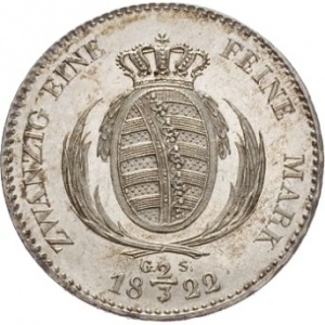 Реверс монеты Королевство Саксония, ⅔ талера, 1822