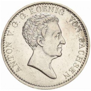 Аверс монеты Королевство Саксония, ⅔ талера, 1827-1828