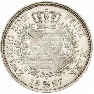 Реверс монеты Королевство Саксония, ⅔ талера, 1827-1828