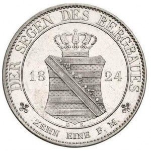 Реверс монеты Королевство Саксония, 1 талер, 1824-1827, Надпись "DER SEGEN ..." на реверсе