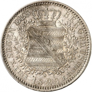 Реверс монеты Королевство Саксония, 1 талер, 1828