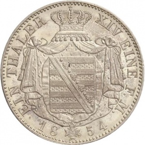 Реверс монеты Королевство Саксония, 1 талер, 1854