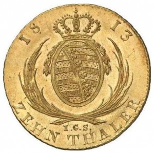 Реверс монеты Королевство Саксония, 10 талеров, 1806-1817