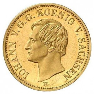 Аверс монеты Королевство Саксония, 1 крона, 1857-1871